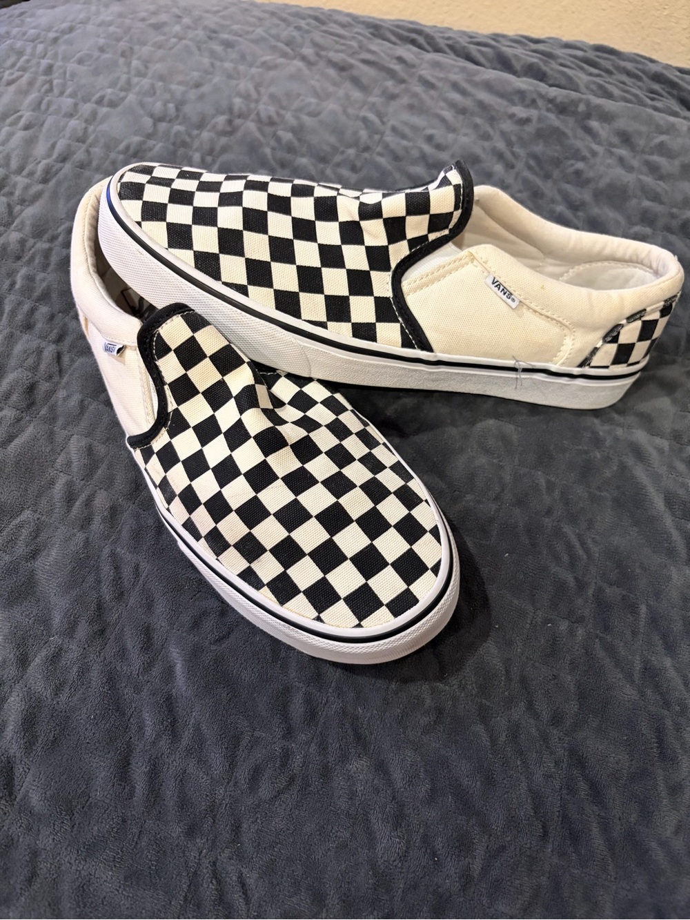 Vans Checkerboard Slip-On Sneakers - Black & White